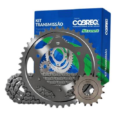 Kit Transmissão Honda CG 125 Titan 2000–2004 / Fan 125 2005–2008 Cobreq 0011-KR